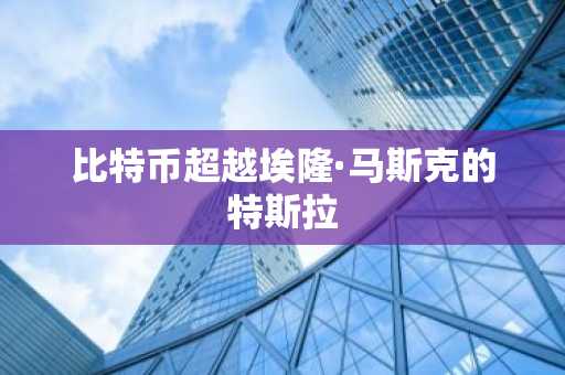 比特币超越埃隆·马斯克的特斯拉