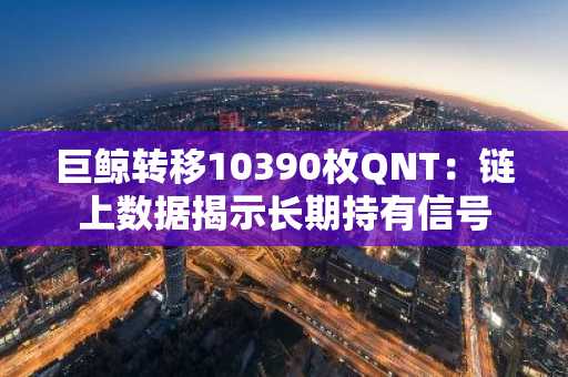 巨鲸转移10390枚QNT：链上数据揭示长期持有信号