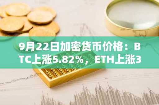 9月22日加密货币价格：BTC上涨5.82%，ETH上涨3.47%