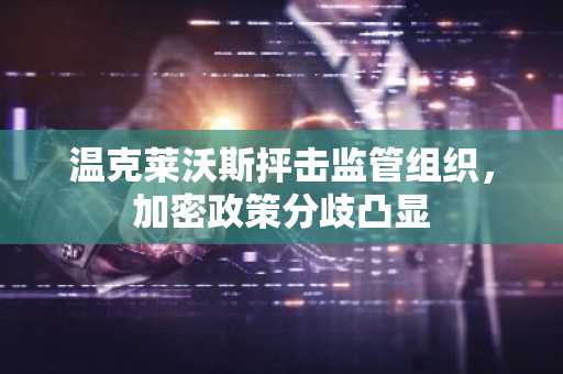 温克莱沃斯抨击监管组织，加密政策分歧凸显