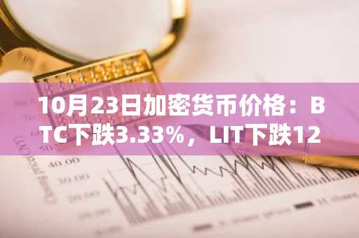 10月23日加密货币价格：BTC下跌3.33%，LIT下跌12.59%
