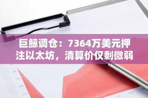 巨鲸调仓：7364万美元押注以太坊，清算价仅剩微弱缓冲