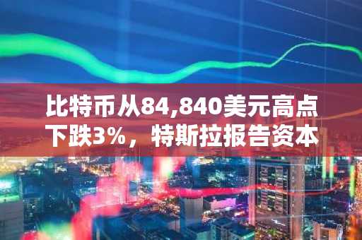 比特币从84,840美元高点下跌3%，特斯拉报告资本支出减少