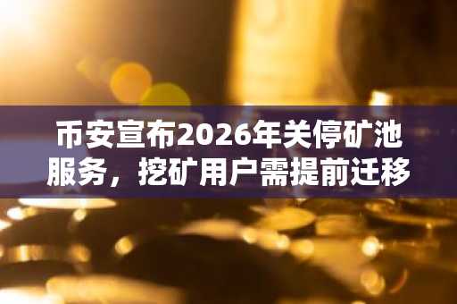 币安宣布2026年关停矿池服务,挖矿用户需提前迁移