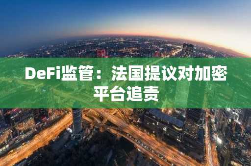 DeFi监管：法国提议对加密平台追责